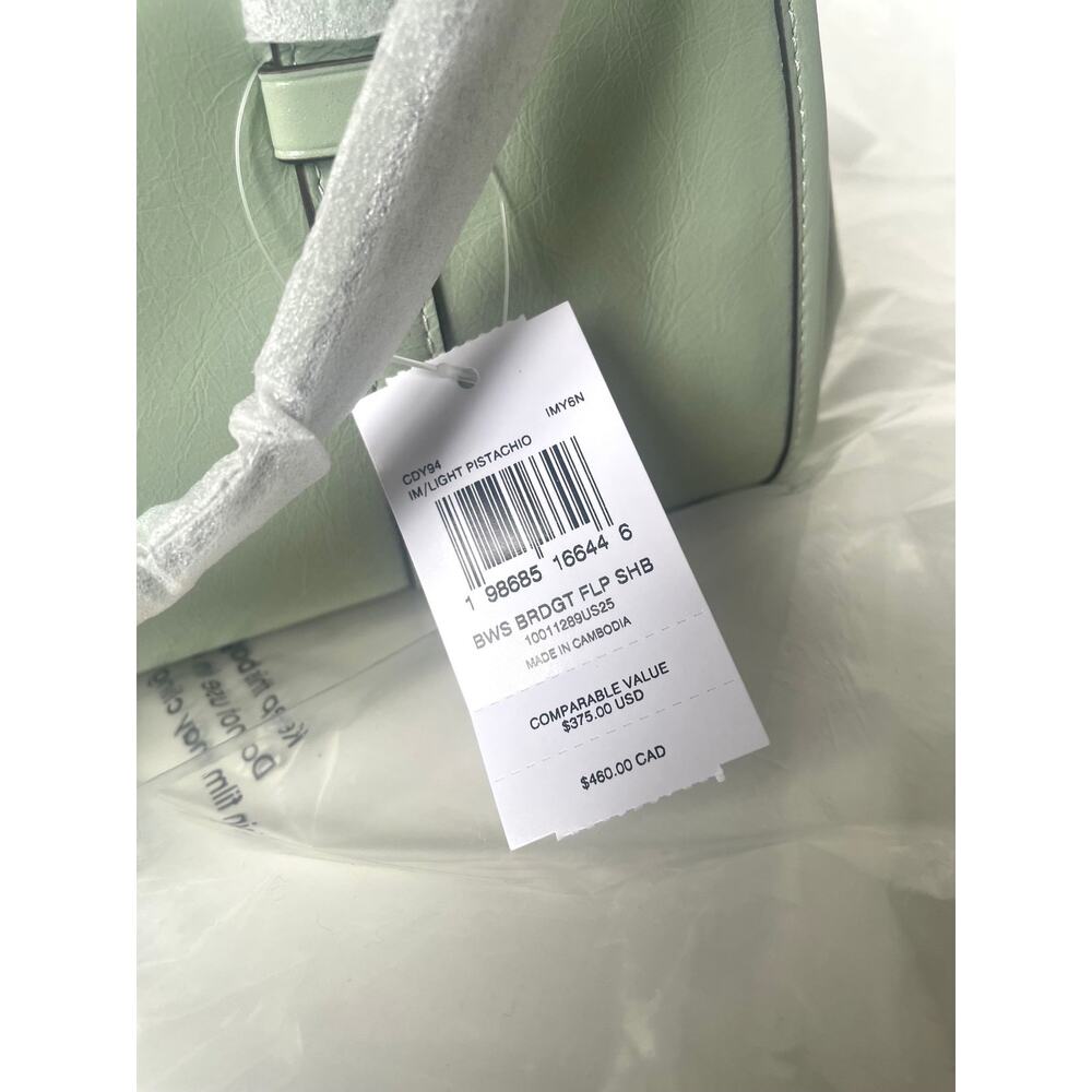Coach Bridget Flap Shoulder Bag With Bows Light Pistachio Crinkle Leather CDY94 - Picture 15 of 16
